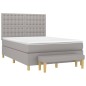 vidaXL Boxspringbett mit Matratze Hellgrau 140x190 cm Stoff vidaXL Boxspringbett mit Matratze Hellgrau 140x190 cm Stoff