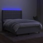 vidaXL Boxspringbett mit Matratze & LED Hellgrau 140x190 cm Stoff vidaXL Boxspringbett mit Matratze & LED Hellgrau 140x190 cm Stoff