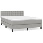 vidaXL Boxspringbett mit Matratze Hellgrau 140x190 cm Stoff vidaXL Boxspringbett mit Matratze Hellgrau 140x190 cm Stoff