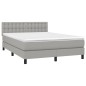 vidaXL Boxspringbett mit Matratze Hellgrau 140x190 cm Stoff vidaXL Boxspringbett mit Matratze Hellgrau 140x190 cm Stoff