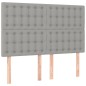 vidaXL Boxspringbett mit Matratze & LED Hellgrau 140x190 cm Stoff vidaXL Boxspringbett mit Matratze & LED Hellgrau 140x190 cm Stoff