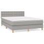 vidaXL Boxspringbett mit Matratze Hellgrau 140x200 cm Stoff vidaXL Boxspringbett mit Matratze Hellgrau 140x200 cm Stoff