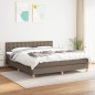 vidaXL Boxspringbett mit Matratze Taupe 160x200 cm Stoff vidaXL Boxspringbett mit Matratze Taupe 160x200 cm Stoff