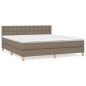 vidaXL Boxspringbett mit Matratze Taupe 160x200 cm Stoff vidaXL Boxspringbett mit Matratze Taupe 160x200 cm Stoff