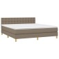 vidaXL Boxspringbett mit Matratze Taupe 160x200 cm Stoff vidaXL Boxspringbett mit Matratze Taupe 160x200 cm Stoff
