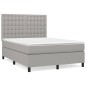 vidaXL Boxspringbett mit Matratze Hellgrau 140x190 cm Stoff vidaXL Boxspringbett mit Matratze Hellgrau 140x190 cm Stoff