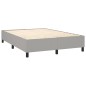 vidaXL Boxspringbett mit Matratze Hellgrau 140x190 cm Stoff vidaXL Boxspringbett mit Matratze Hellgrau 140x190 cm Stoff