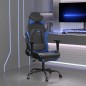 vidaXL Gaming-Stuhl mit Fußstütze Schwarz und Blau Kunstleder vidaXL Gaming-Stuhl mit Fußstütze Schwarz und Blau Kunstleder