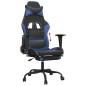 vidaXL Gaming-Stuhl mit Fußstütze Schwarz und Blau Kunstleder vidaXL Gaming-Stuhl mit Fußstütze Schwarz und Blau Kunstleder