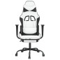 vidaXL Gaming-Stuhl mit Massage & Fußstütze Weiß & Schwarz Kunstleder vidaXL Gaming-Stuhl mit Massage & Fußstütze Weiß & Schwarz Kunstleder