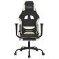 vidaXL Gaming-Stuhl mit Massage & Fußstütze Schwarz und Creme Stoff vidaXL Gaming-Stuhl mit Massage & Fußstütze Schwarz und Creme Stoff