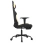 vidaXL Gaming-Stuhl mit Massage & Fußstütze Schwarz und Creme Stoff vidaXL Gaming-Stuhl mit Massage & Fußstütze Schwarz und Creme Stoff