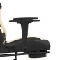 vidaXL Gaming-Stuhl mit Massage & Fußstütze Schwarz und Creme Stoff vidaXL Gaming-Stuhl mit Massage & Fußstütze Schwarz und Creme Stoff