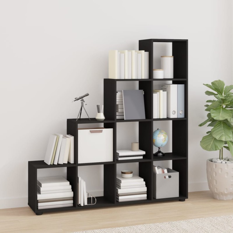 vidaXL Treppenregal Schwarz 142 cm Holzwerkstoff vidaXL Treppenregal Schwarz 142 cm Holzwerkstoff