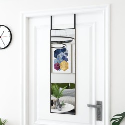 vidaXL Türspiegel Schwarz 30x100 cm Glas und Aluminium