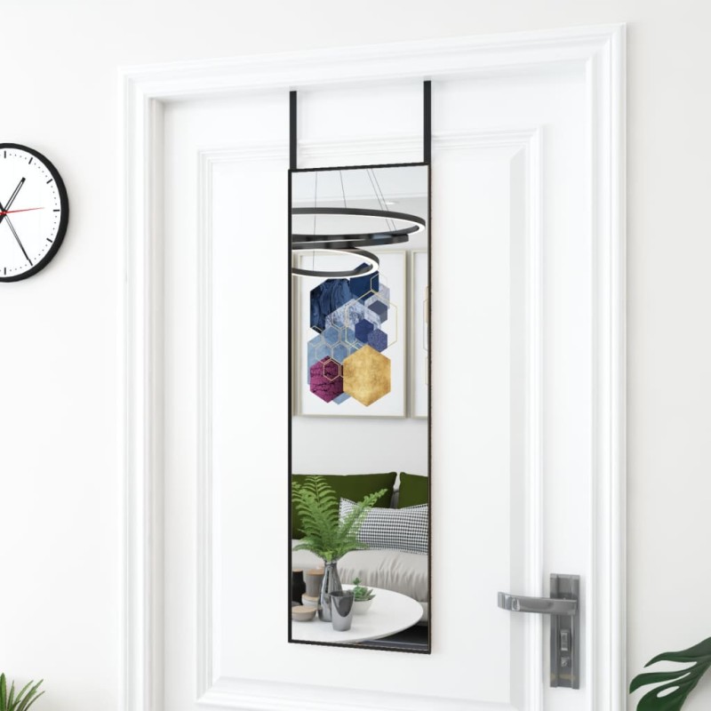 vidaXL Türspiegel Schwarz 30x100 cm Glas und Aluminium vidaXL Türspiegel Schwarz 30x100 cm Glas und Aluminium