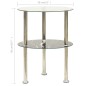 vidaXL Beistelltisch mit 2 Ablagen Transparent & Schwarz 38cm Hartglas vidaXL Beistelltisch mit 2 Ablagen Transparent & Schwarz 38cm Hartglas
