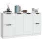 vidaXL Sideboards 3 Stk. Weiß Holzwerkstoff vidaXL Sideboards 3 Stk. Weiß Holzwerkstoff