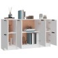 vidaXL Sideboards 3 Stk. Weiß Holzwerkstoff vidaXL Sideboards 3 Stk. Weiß Holzwerkstoff