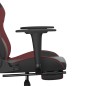 vidaXL Gaming-Stuhl mit Massage & Fußstütze Schwarz Weinrot Kunstleder vidaXL Gaming-Stuhl mit Massage & Fußstütze Schwarz Weinrot Kunstleder