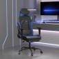 vidaXL Gaming-Stuhl mit Massage & Fußstütze Schwarz & Blau Kunstleder vidaXL Gaming-Stuhl mit Massage & Fußstütze Schwarz & Blau Kunstleder