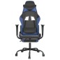 vidaXL Gaming-Stuhl mit Massage & Fußstütze Schwarz & Blau Kunstleder vidaXL Gaming-Stuhl mit Massage & Fußstütze Schwarz & Blau Kunstleder