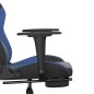vidaXL Gaming-Stuhl mit Massage & Fußstütze Schwarz & Blau Kunstleder vidaXL Gaming-Stuhl mit Massage & Fußstütze Schwarz & Blau Kunstleder