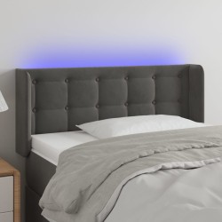 vidaXL LED Kopfteil Dunkelgrau 93x16x78/88 cm Samt