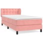 vidaXL Boxspringbett mit Matratze Rosa 90x200 cm Samt vidaXL Boxspringbett mit Matratze Rosa 90x200 cm Samt