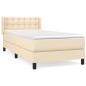 vidaXL Boxspringbett mit Matratze Creme 100x200 cm Stoff vidaXL Boxspringbett mit Matratze Creme 100x200 cm Stoff