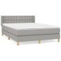 vidaXL Boxspringbett mit Matratze Hellgrau 140x190 cm Stoff vidaXL Boxspringbett mit Matratze Hellgrau 140x190 cm Stoff