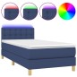 vidaXL Boxspringbett mit Matratze & LED Blau 90x200 cm Stoff vidaXL Boxspringbett mit Matratze & LED Blau 90x200 cm Stoff