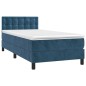 vidaXL Boxspringbett mit Matratze & LED Dunkelblau 90x190 cm Samt vidaXL Boxspringbett mit Matratze & LED Dunkelblau 90x190 cm Samt