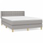 vidaXL Boxspringbett mit Matratze Hellgrau 140x200 cm Stoff vidaXL Boxspringbett mit Matratze Hellgrau 140x200 cm Stoff