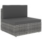 5-tlg. Garten-Lounge-Set Poly Rattan Grau 5-tlg. Garten-Lounge-Set Poly Rattan Grau