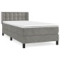 vidaXL Boxspringbett mit Matratze Hellgrau 100x200 cm Samt vidaXL Boxspringbett mit Matratze Hellgrau 100x200 cm Samt