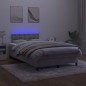 vidaXL Boxspringbett mit Matratze & LED Hellgrau 120x200 cm Samt vidaXL Boxspringbett mit Matratze & LED Hellgrau 120x200 cm Samt
