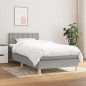 vidaXL Boxspringbett mit Matratze Hellgrau 80x200 cm Stoff vidaXL Boxspringbett mit Matratze Hellgrau 80x200 cm Stoff
