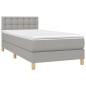 vidaXL Boxspringbett mit Matratze Hellgrau 80x200 cm Stoff vidaXL Boxspringbett mit Matratze Hellgrau 80x200 cm Stoff