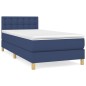 vidaXL Boxspringbett mit Matratze Blau 90x200 cm Stoff vidaXL Boxspringbett mit Matratze Blau 90x200 cm Stoff