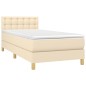 vidaXL Boxspringbett mit Matratze Creme 100x200 cm Stoff vidaXL Boxspringbett mit Matratze Creme 100x200 cm Stoff