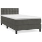 vidaXL Boxspringbett mit Matratze Dunkelgrau 90x200 cm Samt vidaXL Boxspringbett mit Matratze Dunkelgrau 90x200 cm Samt