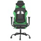 vidaXL Gaming-Stuhl mit Fußstütze Schwarz und Grün Kunstleder vidaXL Gaming-Stuhl mit Fußstütze Schwarz und Grün Kunstleder