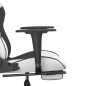 vidaXL Gaming-Stuhl mit Fußstütze Weiß und Schwarz Kunstleder vidaXL Gaming-Stuhl mit Fußstütze Weiß und Schwarz Kunstleder