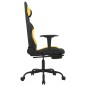vidaXL Gaming-Stuhl mit Fußstütze Schwarz und Gelb Stoff vidaXL Gaming-Stuhl mit Fußstütze Schwarz und Gelb Stoff