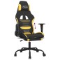 vidaXL Gaming-Stuhl mit Fußstütze Schwarz und Gelb Stoff vidaXL Gaming-Stuhl mit Fußstütze Schwarz und Gelb Stoff