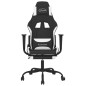 vidaXL Gaming-Stuhl mit Fußstütze Schwarz und Weiß Stoff vidaXL Gaming-Stuhl mit Fußstütze Schwarz und Weiß Stoff