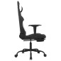 vidaXL Gaming-Stuhl mit Fußstütze Schwarz und Weiß Stoff vidaXL Gaming-Stuhl mit Fußstütze Schwarz und Weiß Stoff