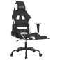 vidaXL Gaming-Stuhl mit Fußstütze Schwarz und Weiß Stoff vidaXL Gaming-Stuhl mit Fußstütze Schwarz und Weiß Stoff