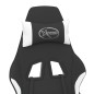 vidaXL Gaming-Stuhl mit Fußstütze Schwarz und Weiß Stoff vidaXL Gaming-Stuhl mit Fußstütze Schwarz und Weiß Stoff